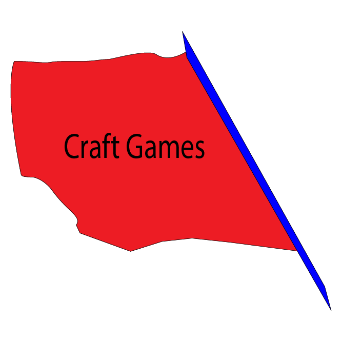IMAGE OF FLAG WAVING WITH CRAFT GAMES, THE BRAND NAME ACROSS